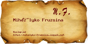 Mihályko Fruzsina névjegykártya
