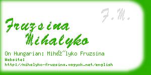 fruzsina mihalyko business card